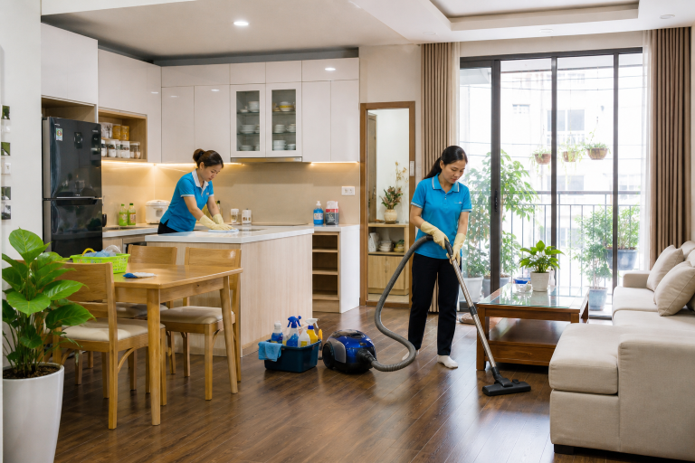 Nhân viên tổng vệ sinh nhà ở chuyên nghiệp